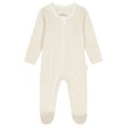 White & Beige Babygrows ( 2 Pack ), 6, hi-res