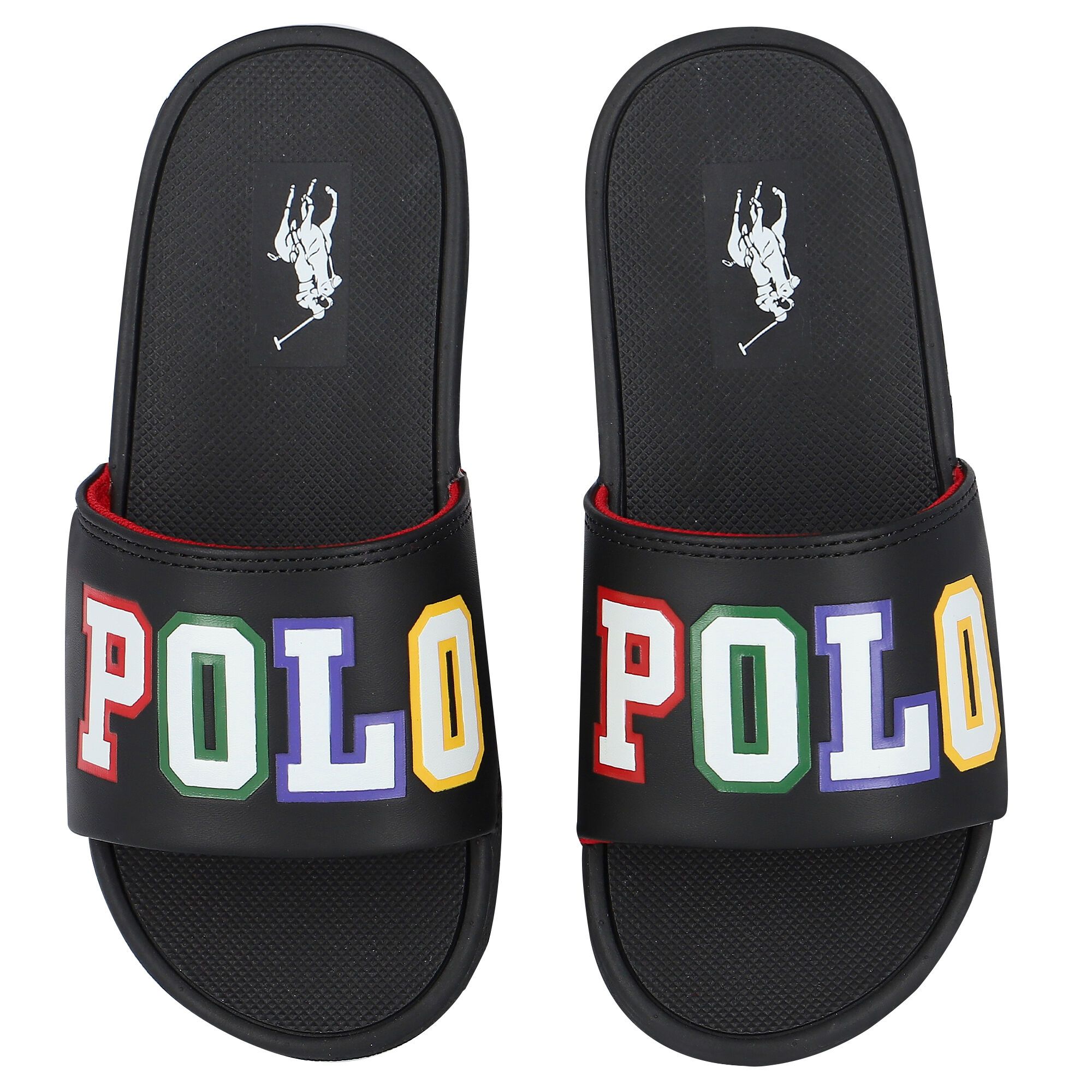 Ralph Lauren Boys Black Logo Sliders Junior Couture Bahrain