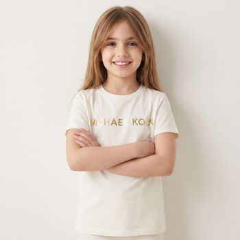 Girls White Logo T-Shirt