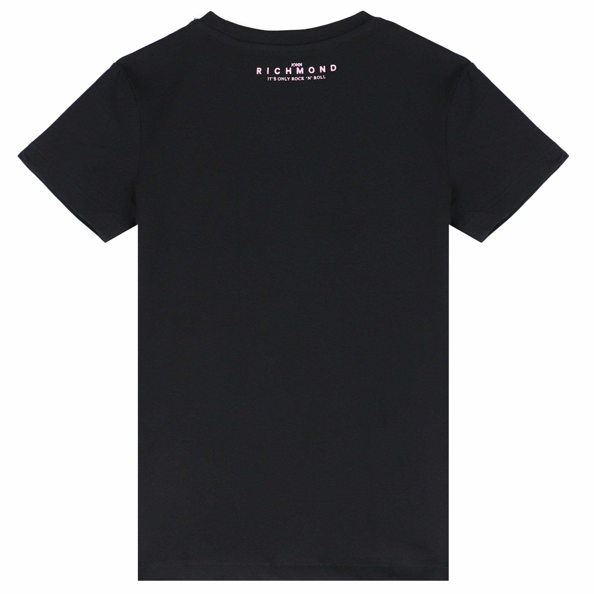 John Richmond Girls Black Embellished Logo T-Shirt | Junior