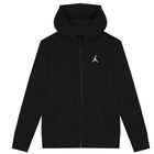 Black Jumpman Logo Hooded Zip Up Top, 1, hi-res