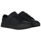 Boys Black Logo Trainers, 1, hi-res