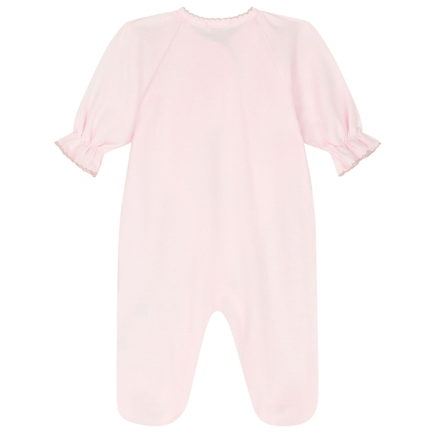 Girls Pink Cotton Babygrow, 2, hi-res