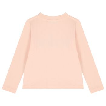 Girls Pink Logo Long Sleeve Top