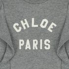 سويت شيرت  باللون الرمادي بشعار للفتيات الصغيرات, 1, hi-res