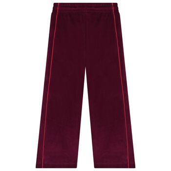 Girls Burgundy Logo Trousers
