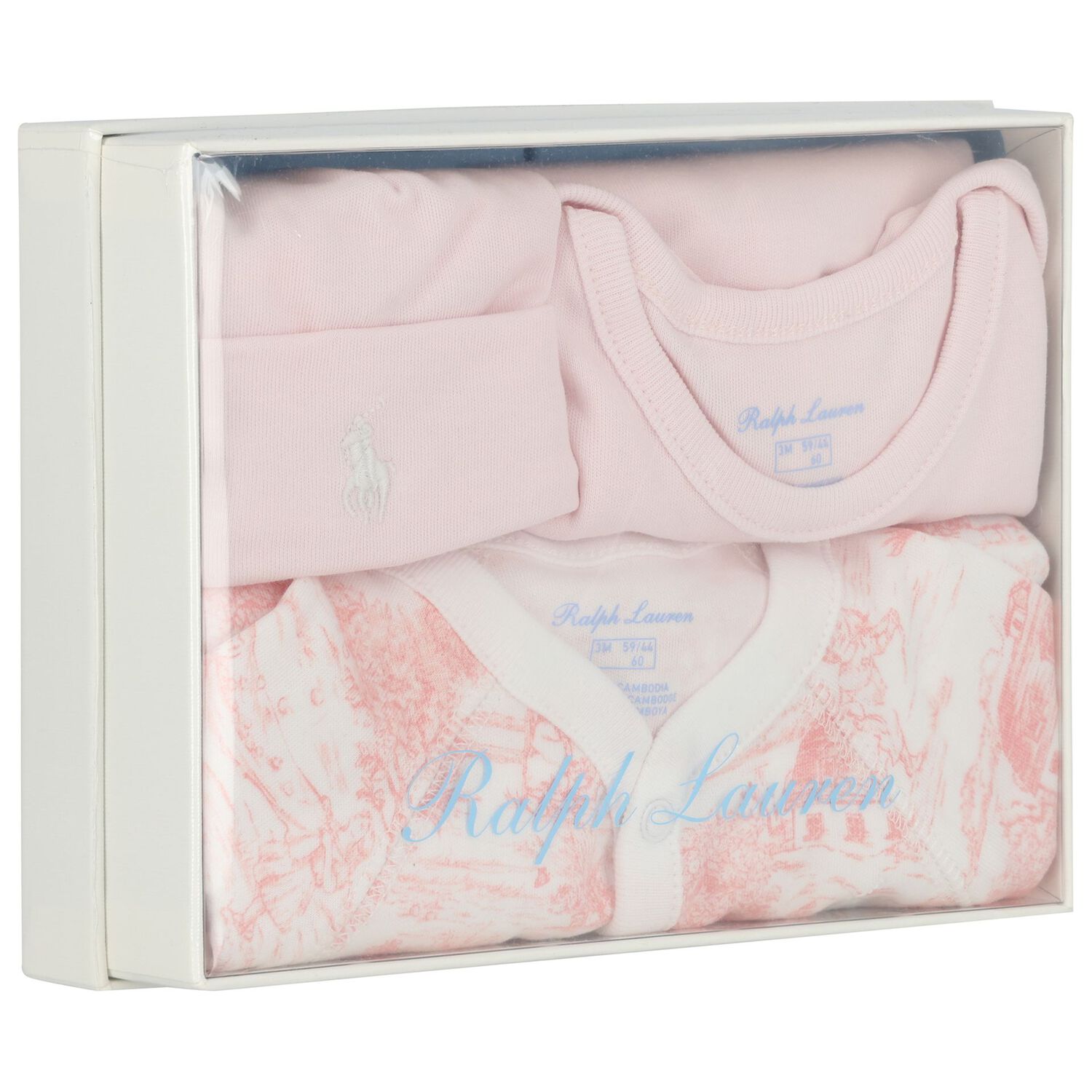 Baby Girls Ivory & Pink Babygrow Gift Set, 1, hi-res