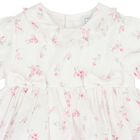 Baby Girls White & Pink Floral Dress, 1, hi-res