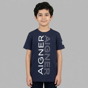Boys Navy Blue Logo T-Shirt