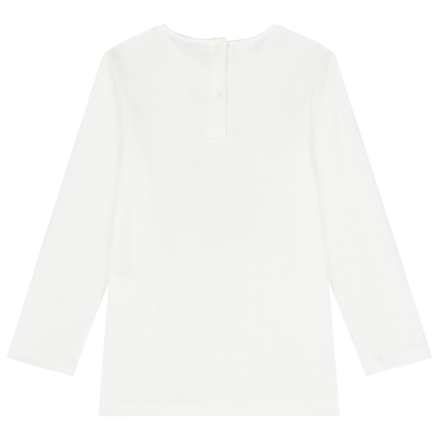 Girls Ivory Teddy Bear Long Sleeve Top, 1, hi-res