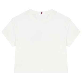 Girls White Snoopy Logo T-Shirt