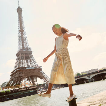 Girls Gold Logo Ballerina Shoes