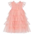 Younger Girls Pink Embellished Tulle Dress, 1, hi-res