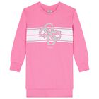 Girls Pink Logo Sweatshirt Dress, 1, hi-res