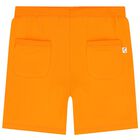 Boys White & Orange Logo Shorts Set, 1, hi-res