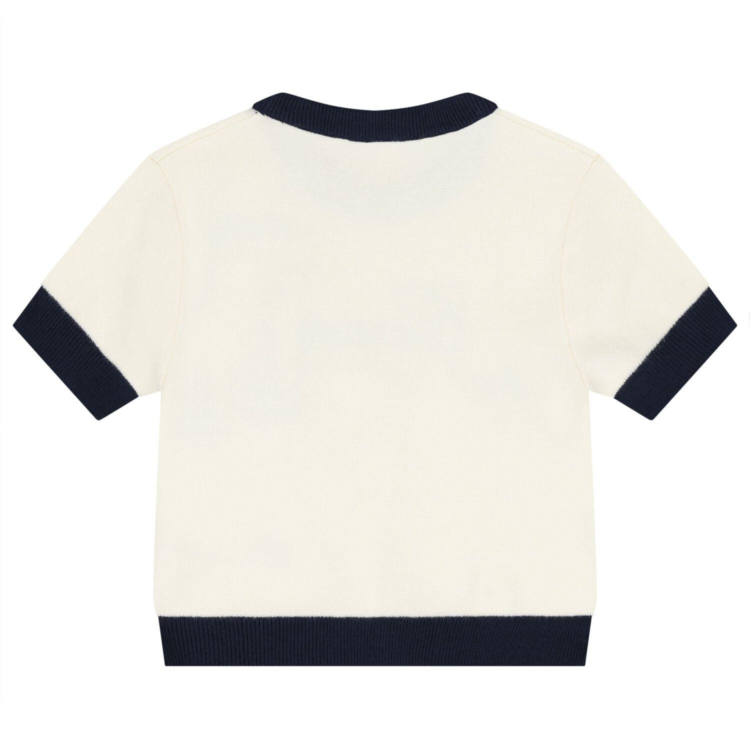 Girls Ivory & Navy Blue Logo Knit Skirt Set, 1, hi-res