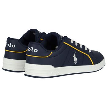 Boys Navy Blue Logo Trainers