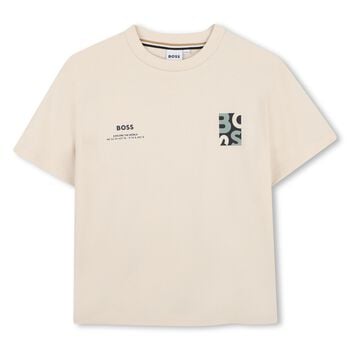 Boys Beige Logo T-Shirt