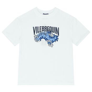 White Logo Wave T-Shirt