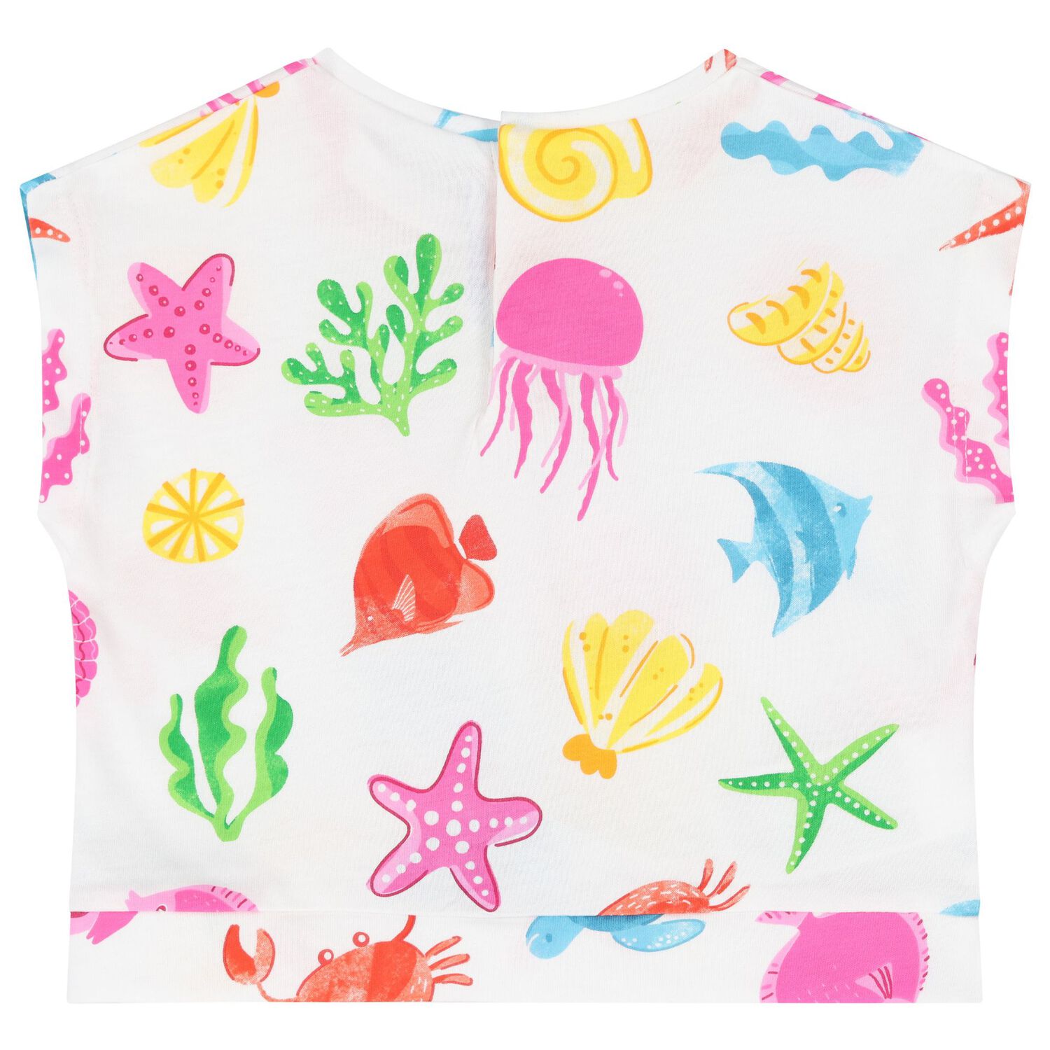 Younger Girls White & Pink Shorts Set, 1, hi-res image number null