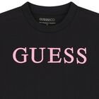 Girls Black Logo T-Shirt, 3, hi-res