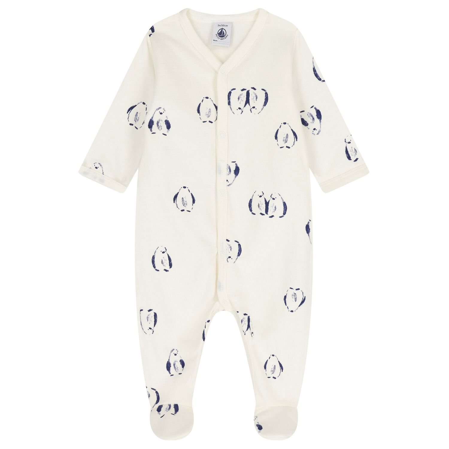 Ivory Penguin Babygrow, 1, hi-res