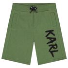 Boys Green Logo Shorts, 2, hi-res