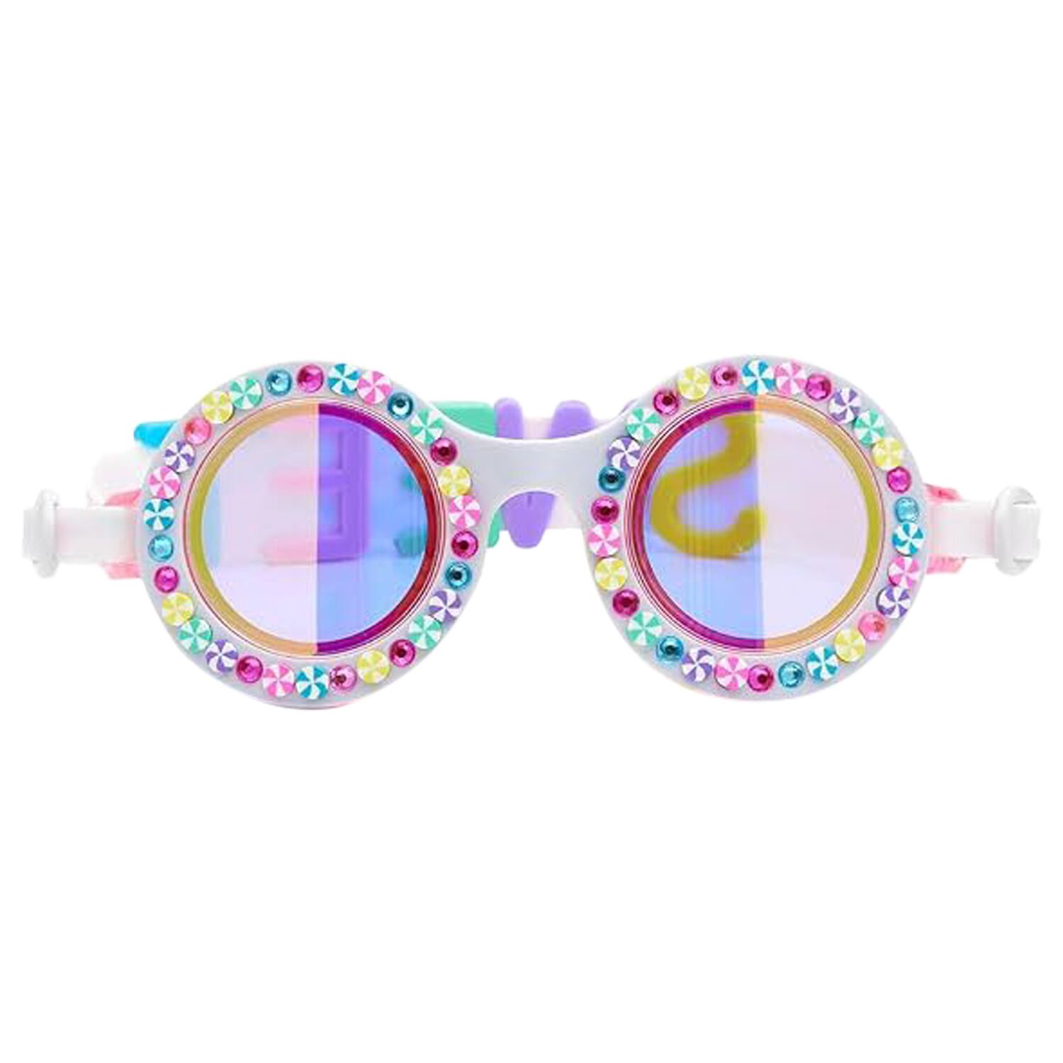 Girls Multi-Coloured Rhinestone Swimming Goggles, 1, hi-res
