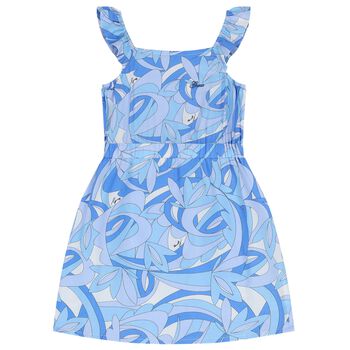 Girls Blue Abstract Dress