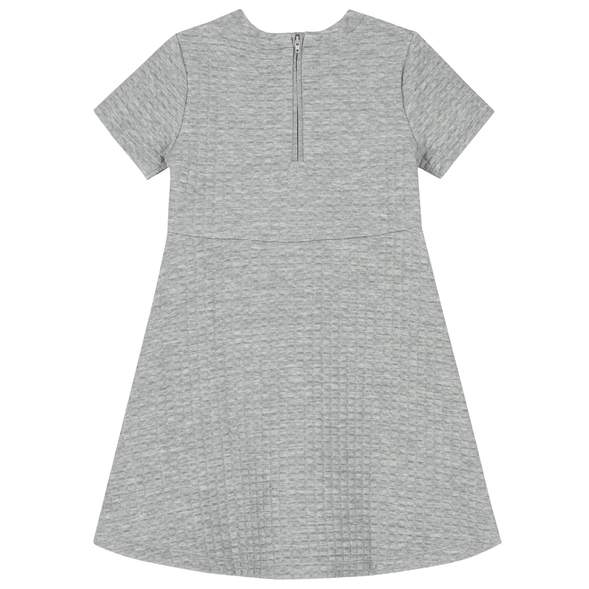 Calvin Klein Girls Grey Quilted Logo Dress | Junior Couture USA