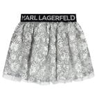 Girls Silver Sequinned Skirt, 1, hi-res