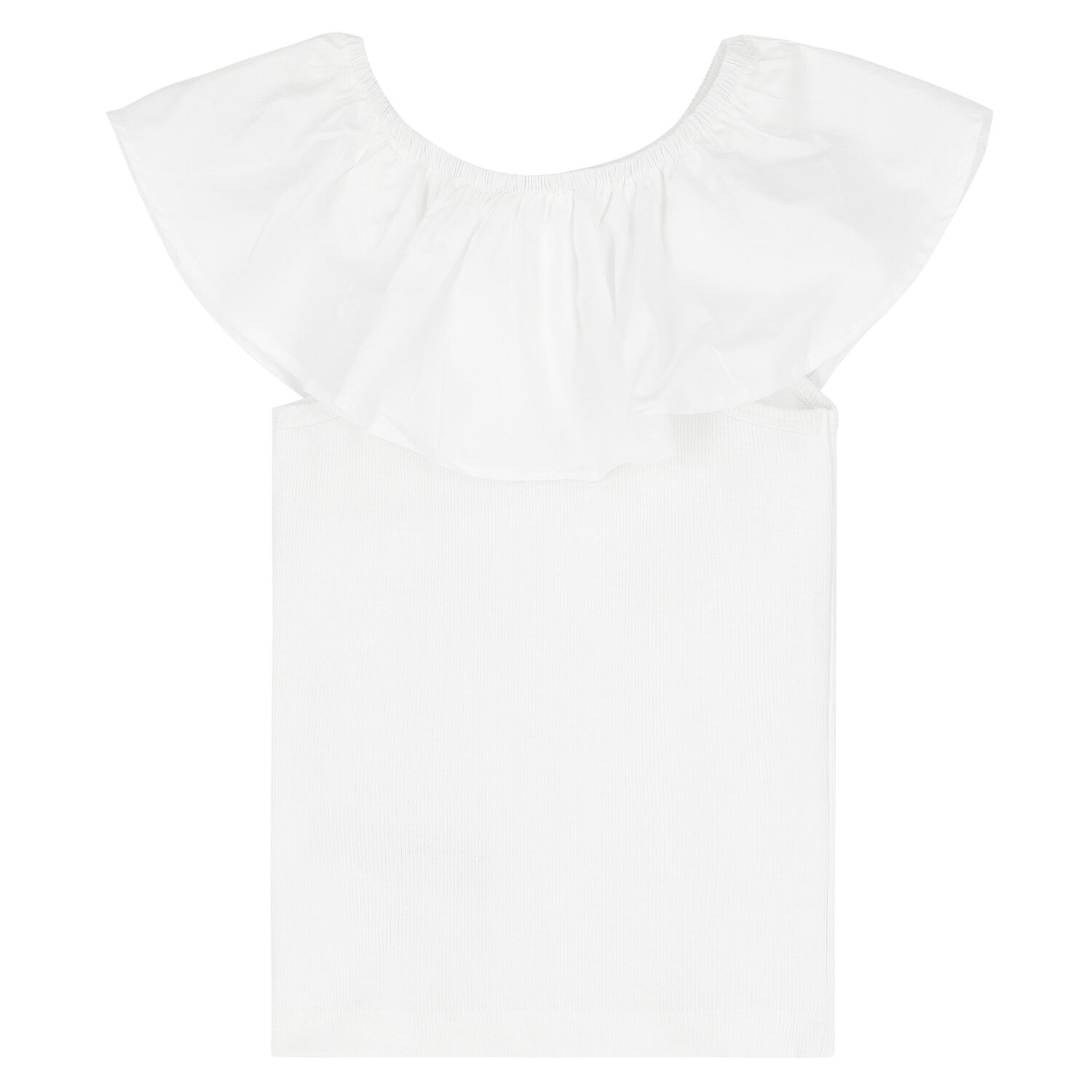 Girls White Ruffled Top, 1, hi-res image number null