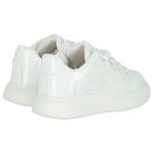 Girls White Hearts Trainers, 1, hi-res