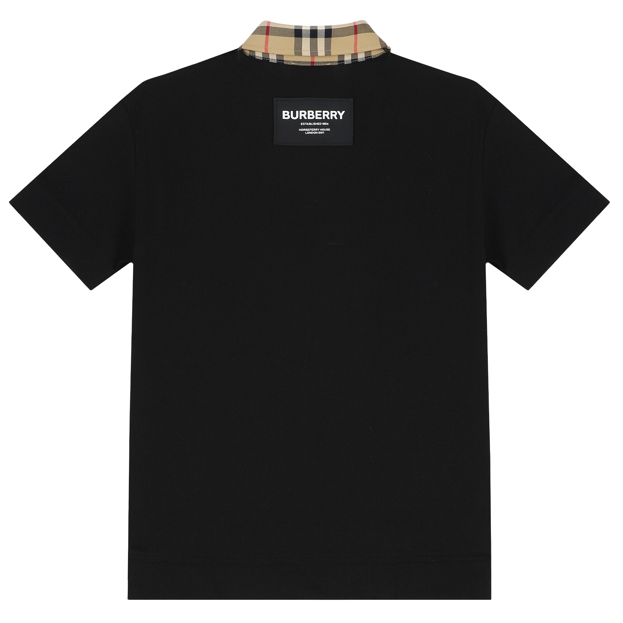 ブランドのギフト Burberry Boys Black Checkered Polo Shirt | Junior Couture USA トップス