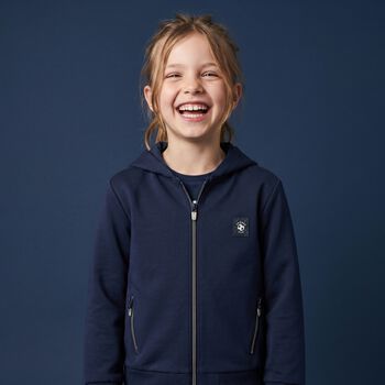 Boys Navy Blue Zip Up Top