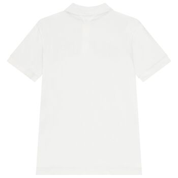 Boys White Logo Polo Shirt