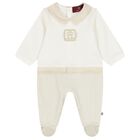Ivory & Gold Logo Babygrow, 2, hi-res