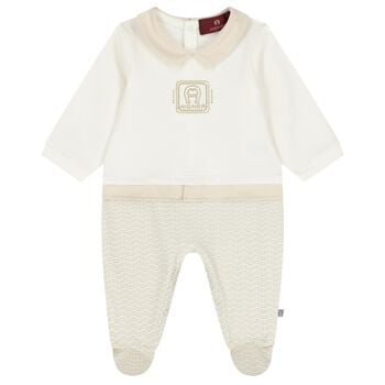 Ivory & Gold Logo Babygrow