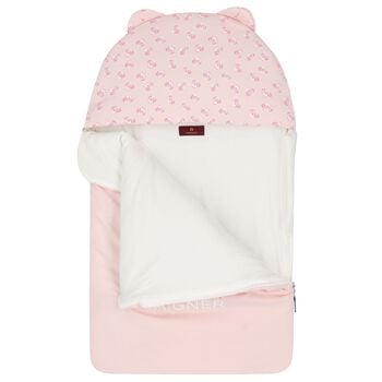 Baby Girls Pink & Ivory Teddy Bear Logo Baby Nest