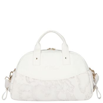 White Geo Map Baby Changing Bag 