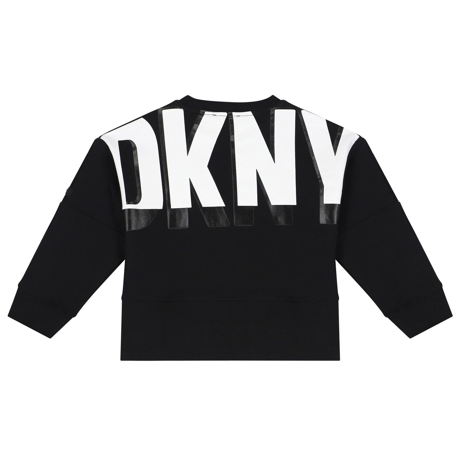 سويت شيرت بنات بالشعار باللون الأسود, 1, hi-res