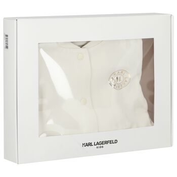 Younger Girls White & Pink Tracksuit Set (3 Piece)