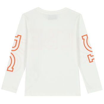 Boys Ivory Logo Long Sleeve Top