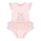 Baby Girls Pink Teddy Bear Bodysuit Dress Set, 2, hi-res