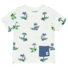 Younger Boys White, Aqua & Navy Blue Shorts Set, 1, hi-res