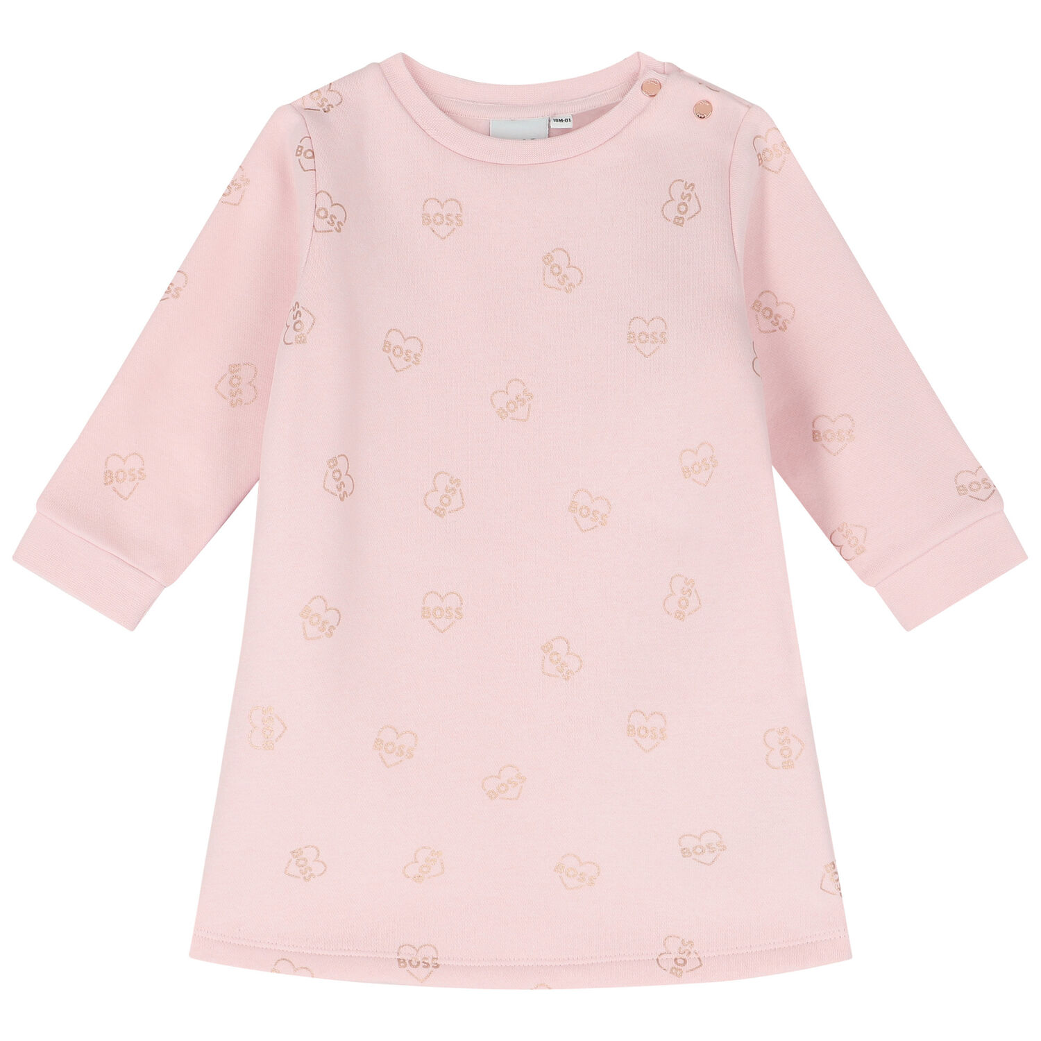 فستان بنات بالشعار باللون الوردى, 1, hi-res