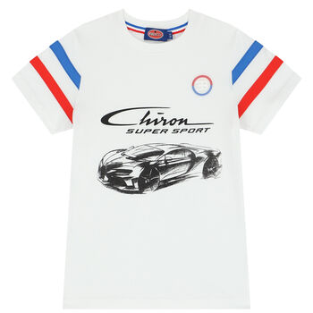 Boys White Sports Car T-Shirt