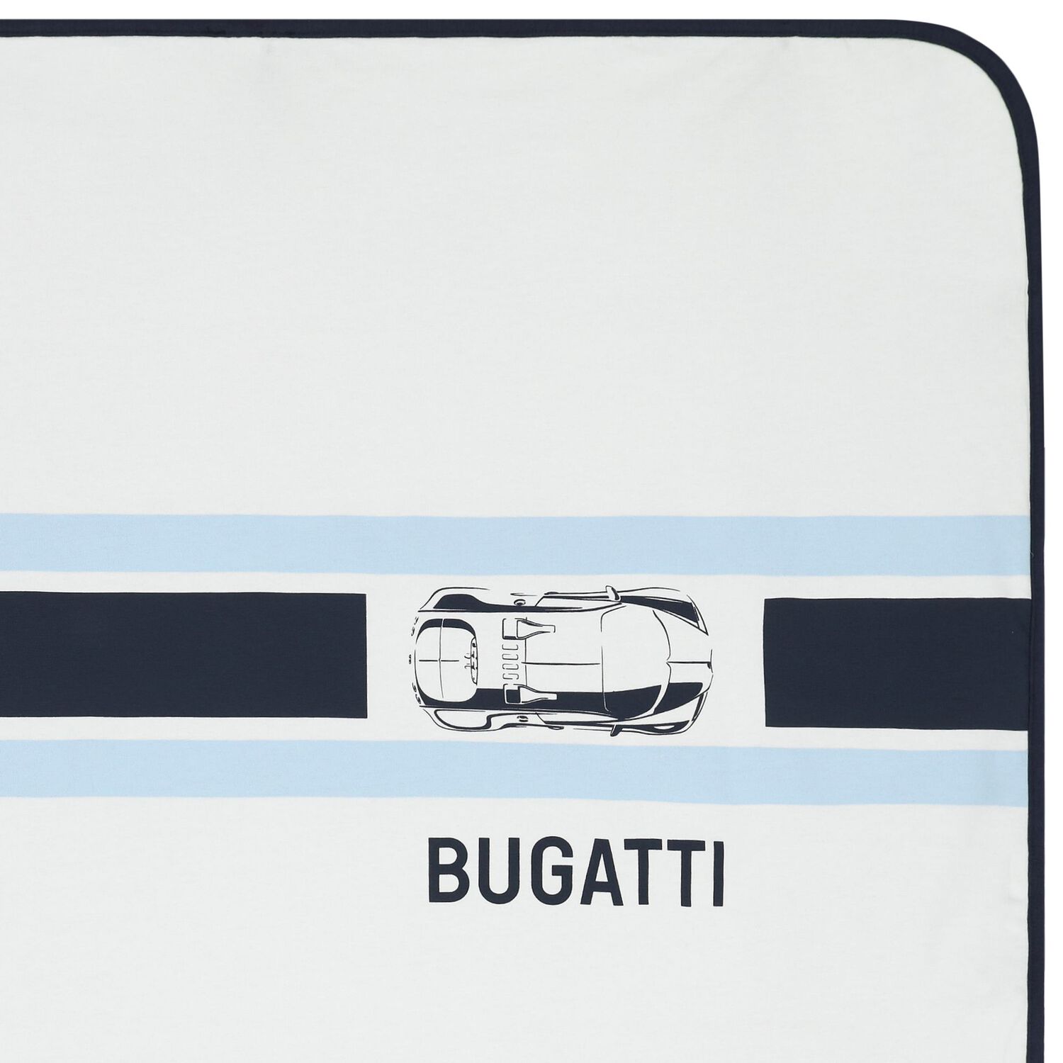 Baby Boys White & Navy Blue Logo Blanket, 1, hi-res