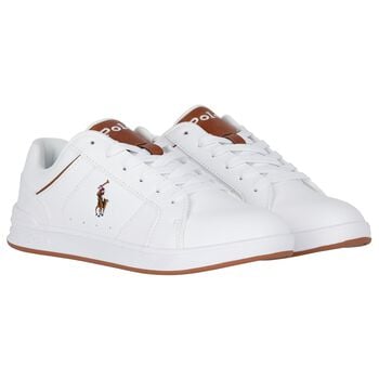 Boys White Logo Trainers
