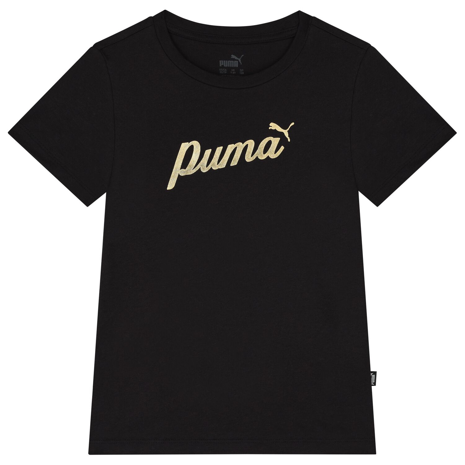 تيشيرت بنات بالشعار باللون الأسود, 2, hi-res